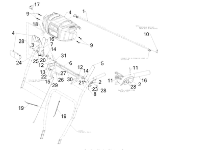 Panel Diagram and Parts List for 2X524SWE (31BM53TR709)(2016) Cub Cadet Snow Blower